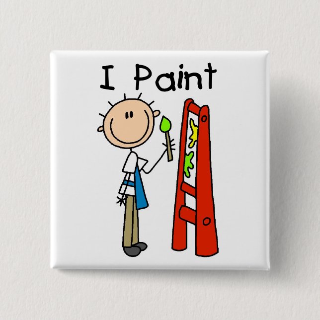 I Paint 2 Inch Square Button (Front)