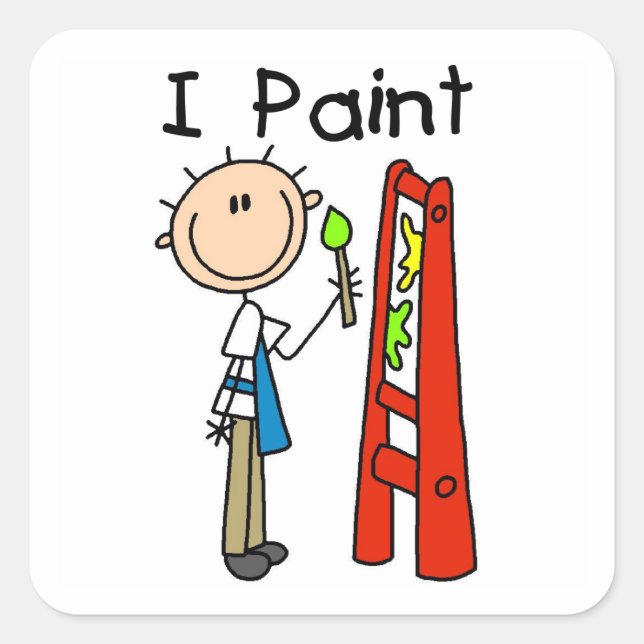 I Paint Square Sticker (Front)