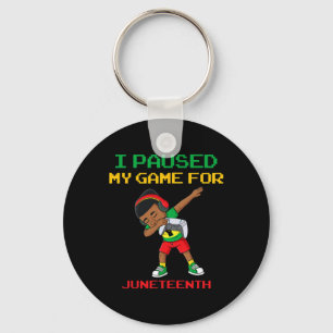 I Paused My Game For Juneteenth Dabbing Boys Kids  Keychain