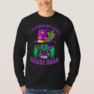 I Paused My Game For Mardi Gras Gamer Gaming Kids T-Shirt