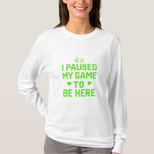 I Paused My Game Neon Pixel Art T-Shirt