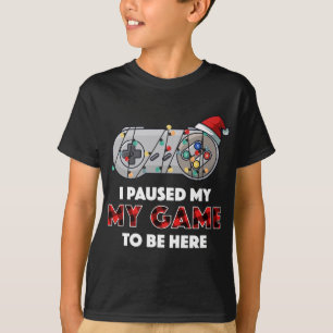 I Paused My Game Plaid Video Game Christmas Pajama T-Shirt