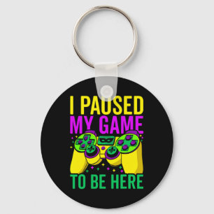I Paused My Game To Be Here Video Game Beads Mardi Keychain