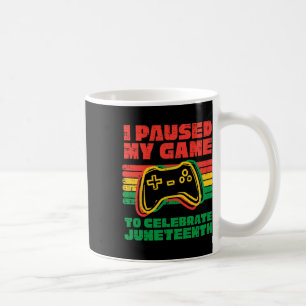 I Paused My Game To Celebrate Juneteenth Black Kid Coffee Mug
