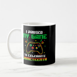 I Paused My Game To Celebrate Juneteenth Black Kid Coffee Mug