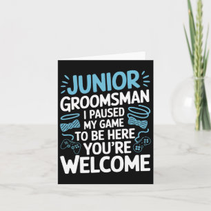 I Paused My Game Wedding Party Bow Tie Cute Junior Card