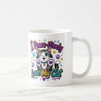 I Paws Itively Love My Cat – Funny Cat Lover Coffe Coffee Mug