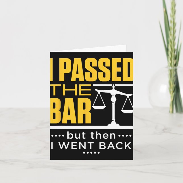I Ped The Bar Funny Bar Exam Joke New Lawyer  Card (Front)