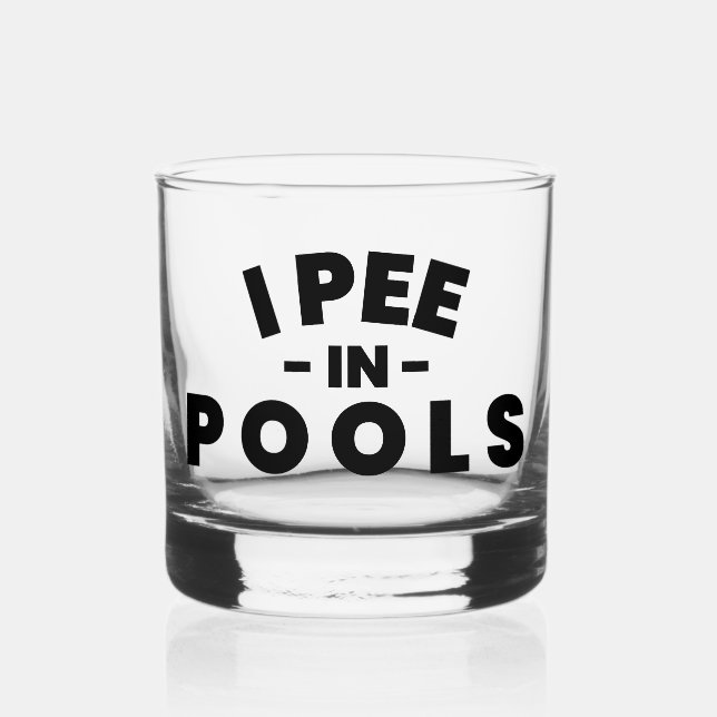 I Pee In Pools Funny Rocks Glass (Front)