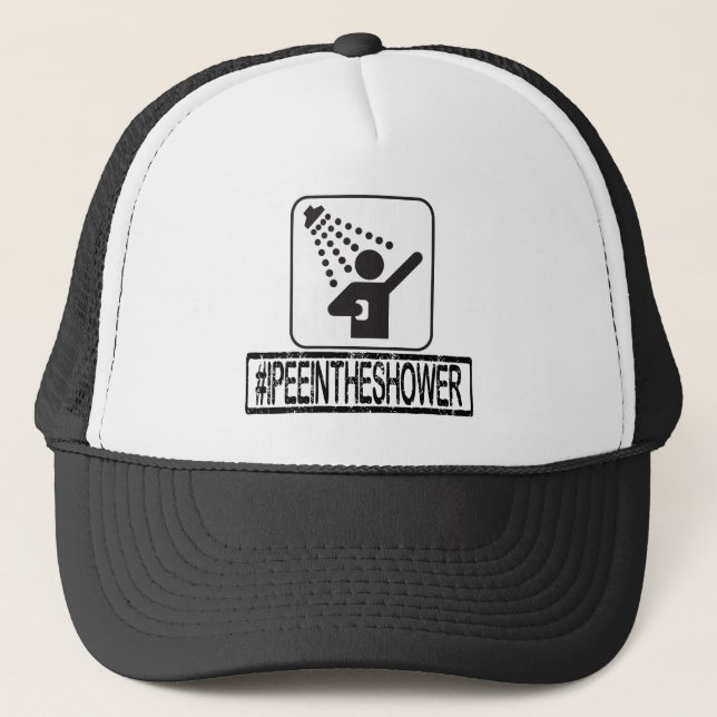 I Pee In The Shower Pet Peeve Shaming Trucker Hat (Front)