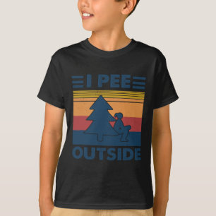 I Pee Outside Funny Camping Vintage Retro Female T-Shirt