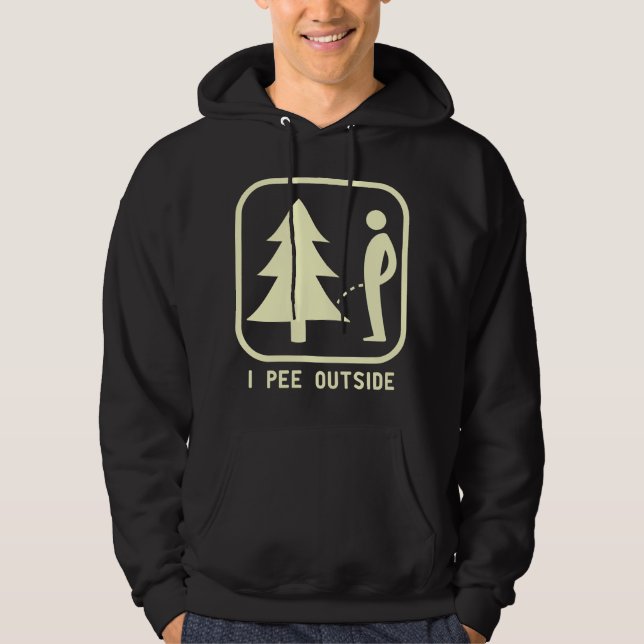 I Pee Outside Sign Tee Funny Camping Hiking Outdoo (Front)