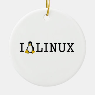 I Penguin Linux Ceramic Ornament