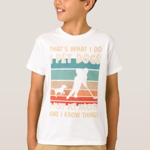 I Pet Dogs I Play Ice Hockey Design - Men Ice Hock T-Shirt