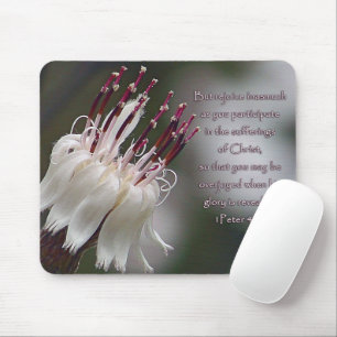 I Peter 4:13 Inspirational Floral Mouse Pad