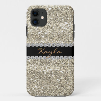 I phone 5 CASE Custom GOLD GLITTER Bling