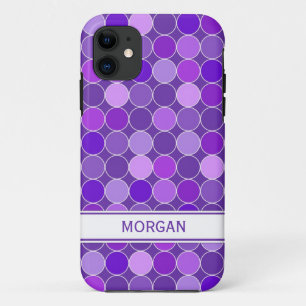 i Phone 5 Custom Name Purple Circles Pattern iPhone 11 Case