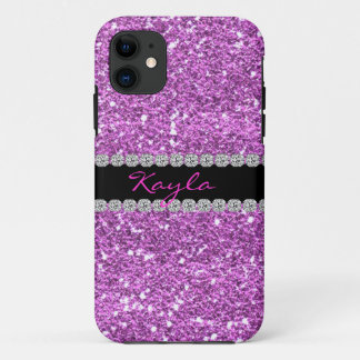 I PHONE CASE LAVENDER CRYSTAL BLING