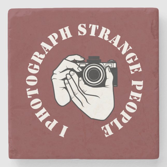 I photograph strange people stone coaster (Front)
