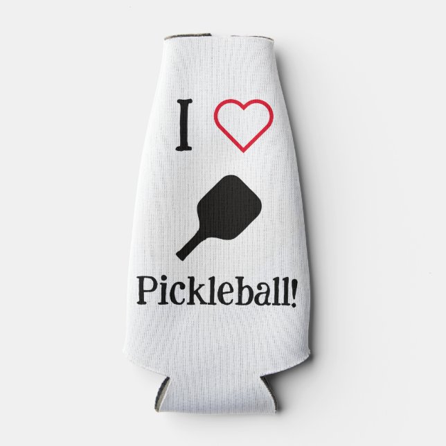 I ❤️ Pickleball! Bottle Cooler (Front)