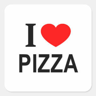 I ❤️ PIZZA I LOVE PIZZA I HEART PIZZA SQUARE STICKER
