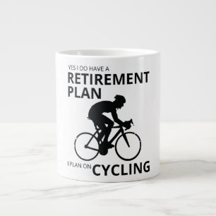 I plan on cycling when i retire large coffee mug
