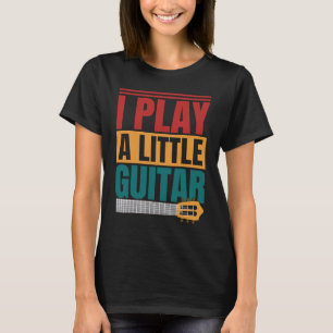 I Play A Little Guitar  Ukulele Player Music Graph T-Shirt