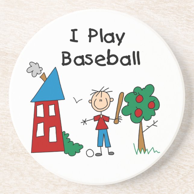 I Play Baseball Coaster (Front)