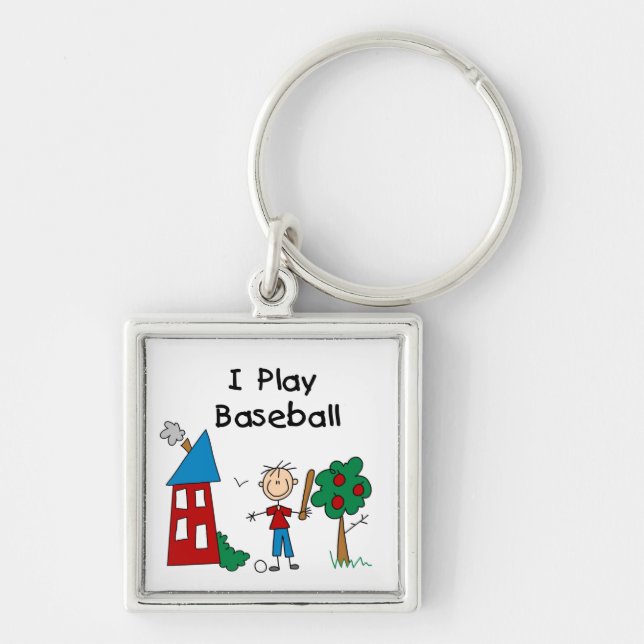 I Play Baseball Keychain (Front)