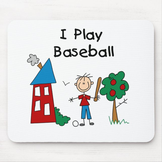 I Play Baseball Mouse Pad (Front)
