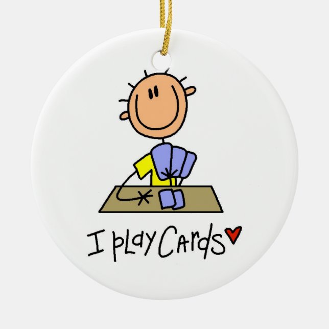 I Play Cards Ceramic Ornament (Front)