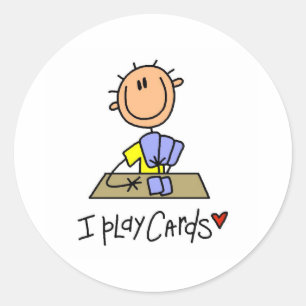 I Play Cards Classic Round Sticker