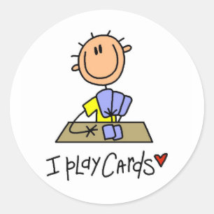 I Play Cards Classic Round Sticker