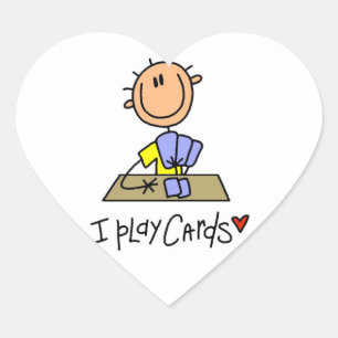 I Play Cards Heart Sticker