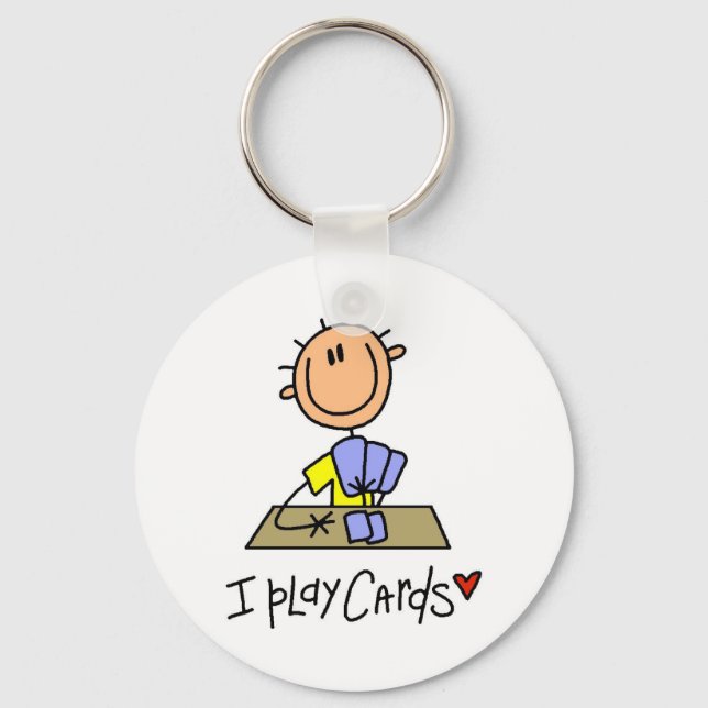 I Play Cards Keychain (Front)
