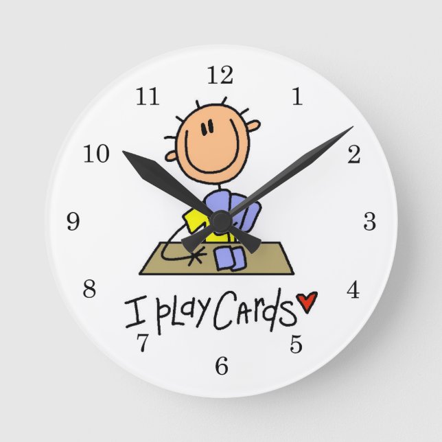 I Play Cards Round Clock (Front)