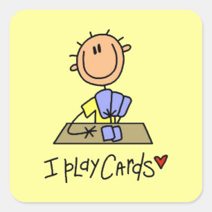 I Play Cards Square Sticker