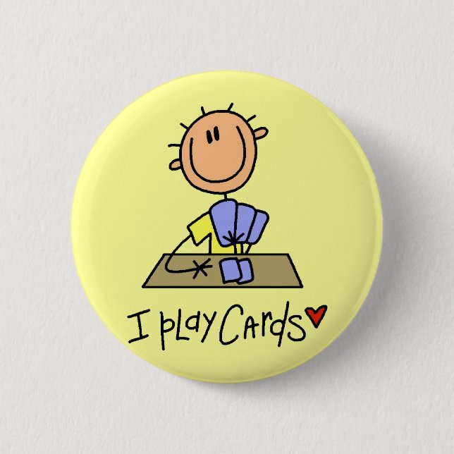 I Play Cards Tshirts and Gifts 2 Inch Round Button (Front)