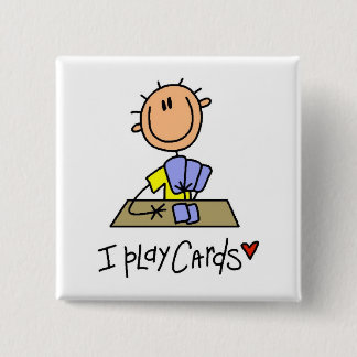 I Play Cards Tshirts and Gifts 2 Inch Square Button