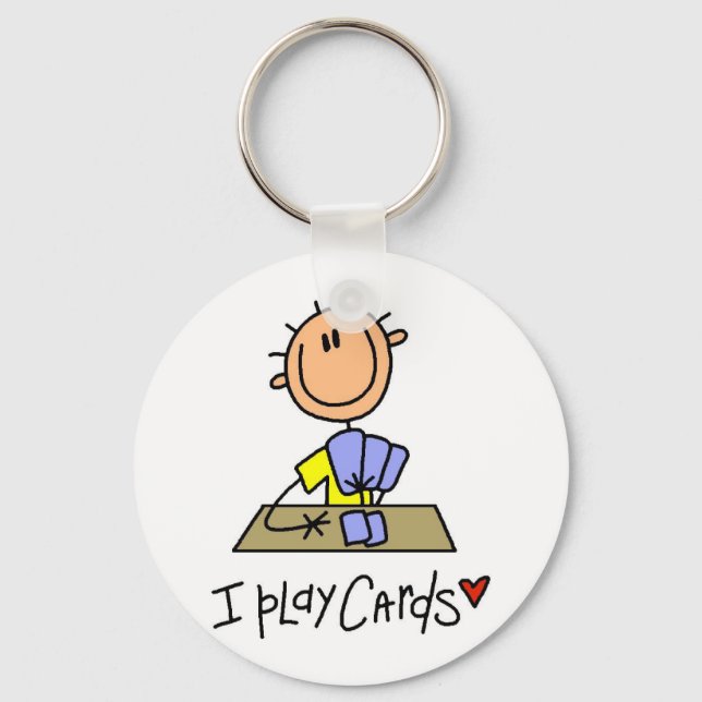 I Play Cards Tshirts and Gifts Keychain (Front)