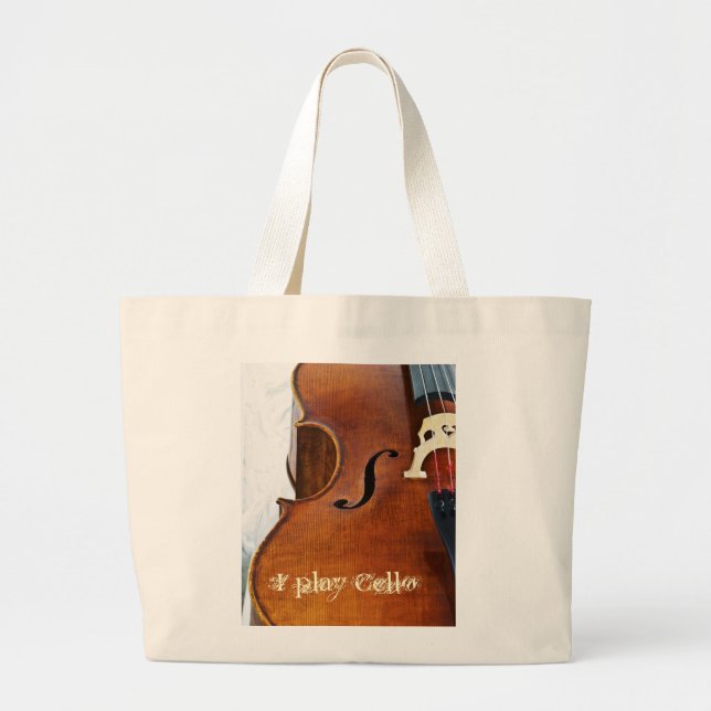 I play Cello Large Tote Bag (Front)