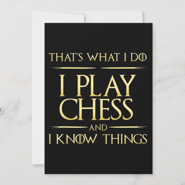 i play chess and i know things chess player holiday card (Front)