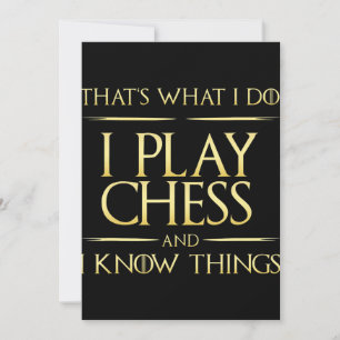 i play chess and i know things chess player thank you card
