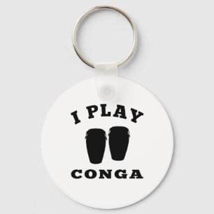 I Play Conga Keychain