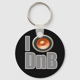 I PLAY DnB Drum and Bass music shirts and gear Keychain