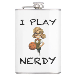 I Play Nerdy Hip Flask