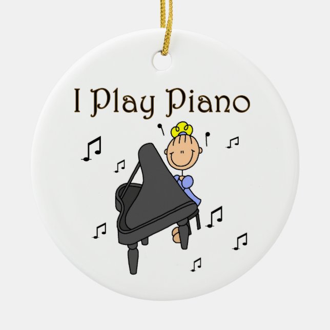 I Play Piano T-shirts and Gifts Ceramic Ornament (Front)