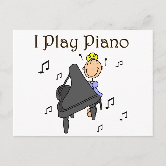 I Play Piano T-shirts and Gifts Postcard (Front)