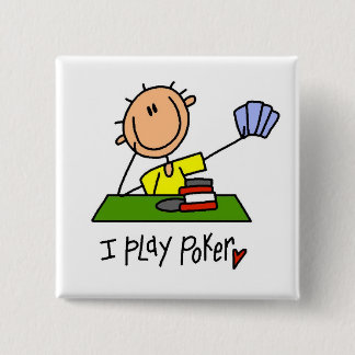 I Play Poker Tshirts and Gifts 2 Inch Square Button