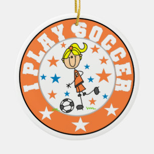I Play Soccer T-shirts and Gifts Ceramic Ornament